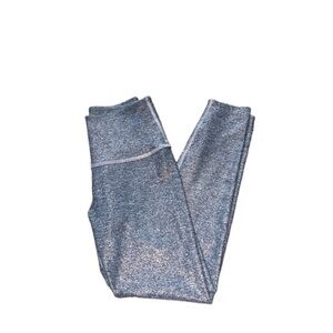 Beyond Yoga Dusted Gray Rose Gold Metallic High Rise Athletic Leggings Small‎